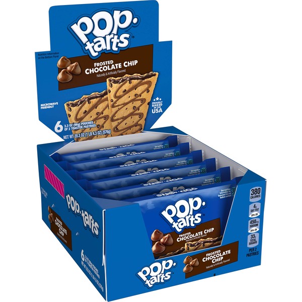 Kellogg's Pop-Tarts, Breakfast Toaster Pastries, Frosted Chocolate Chip, 22oz (72 Count)