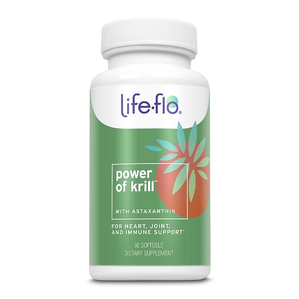 LIFE-FLO Power of Krill | Antarctic Krill Oil w/Omega-3s & Astaxanthin | Immune, Heart & Joint Formula | 60ct, 30 Serv.