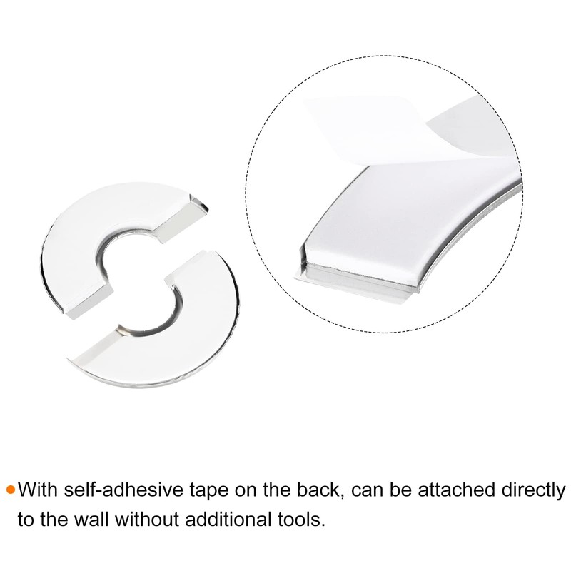 sourcing map Wall Split Flange, 201 Stainless Steel Round Escutcheon