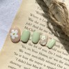 Unique flower nail tip - short oval / 유니크 플라워