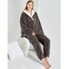 Wyeysyt Women' s Fluffy Pajamas Set Winter Warm Fleece Sleepwear