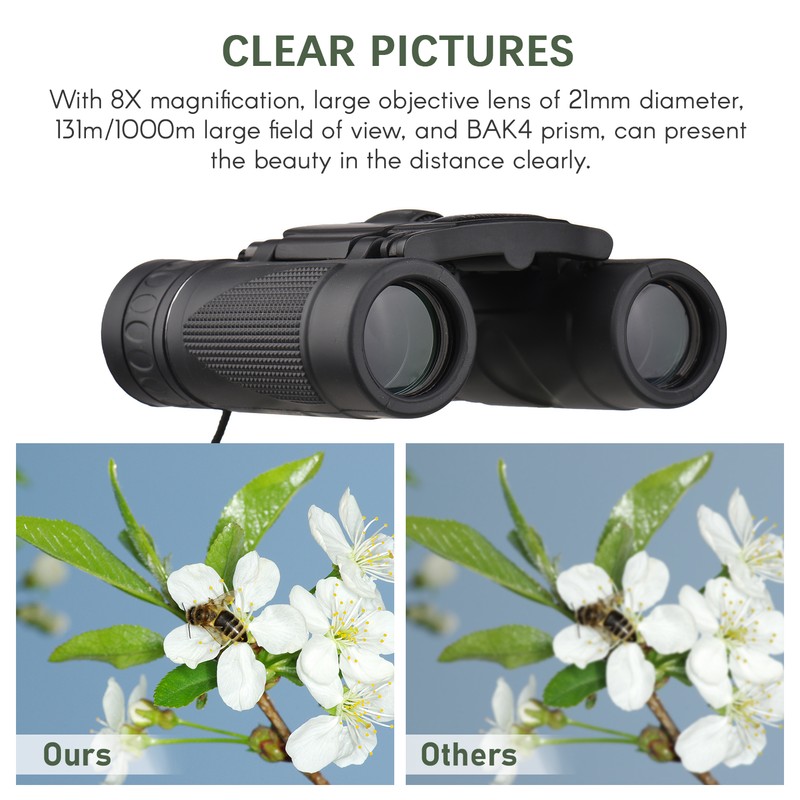 Lightweight Mini Binoculars Foldable Pocket Binoculars for Adults Kids Bird