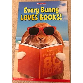 2-Sided Poster: Rabbit Bunny Beach Sunglasses Book / Hamster Wheel Swimming Pool