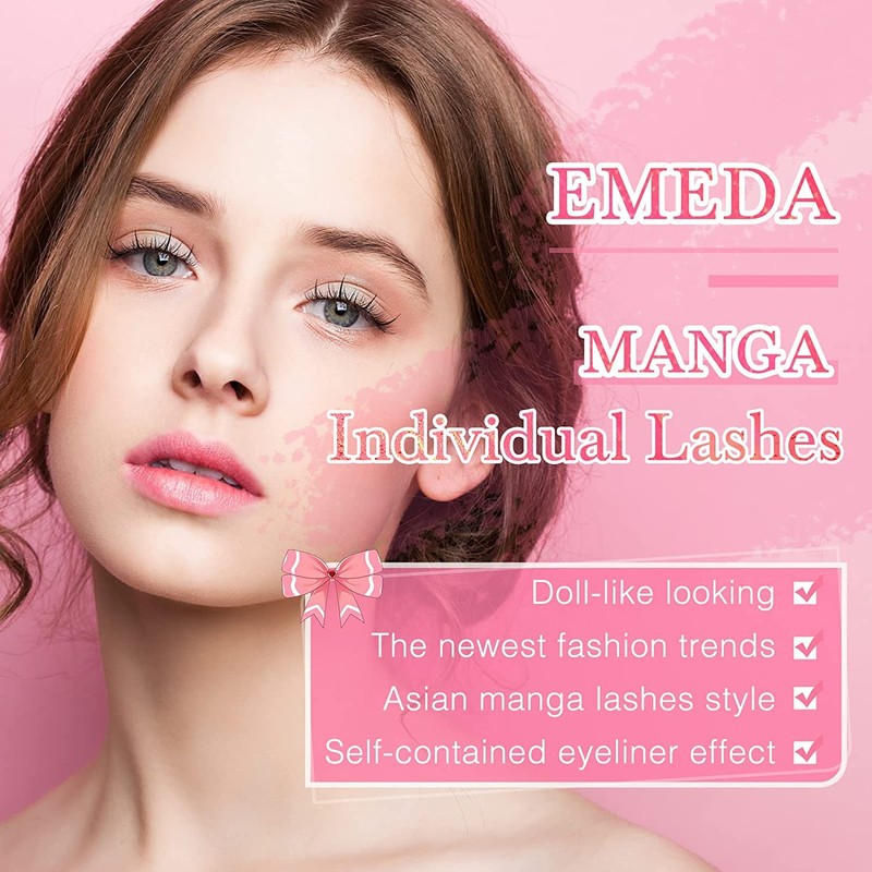 EMEDA DIY Eyelash Extensions, Mix 11-14 mm, 70 Pieces, Cluster