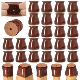 24 Pcs Chair Leg Floor Protectors for Hardwood Floors Silicone Covers to Protect Wood Tile Floors Felt Bottom Furniture Leg Caps Anti-Scratch Reduce Noise (Fit:0.9"-1.29")