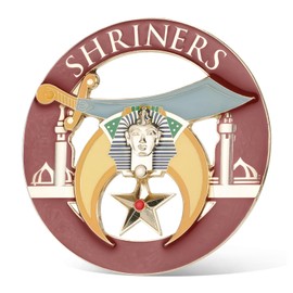 Leafence Premium Freemason Mason Car Emblem Badge Stunning Masonic Symbol with Compass Design for Luxury Vehicle Decoration (1, Shriners Emblem)