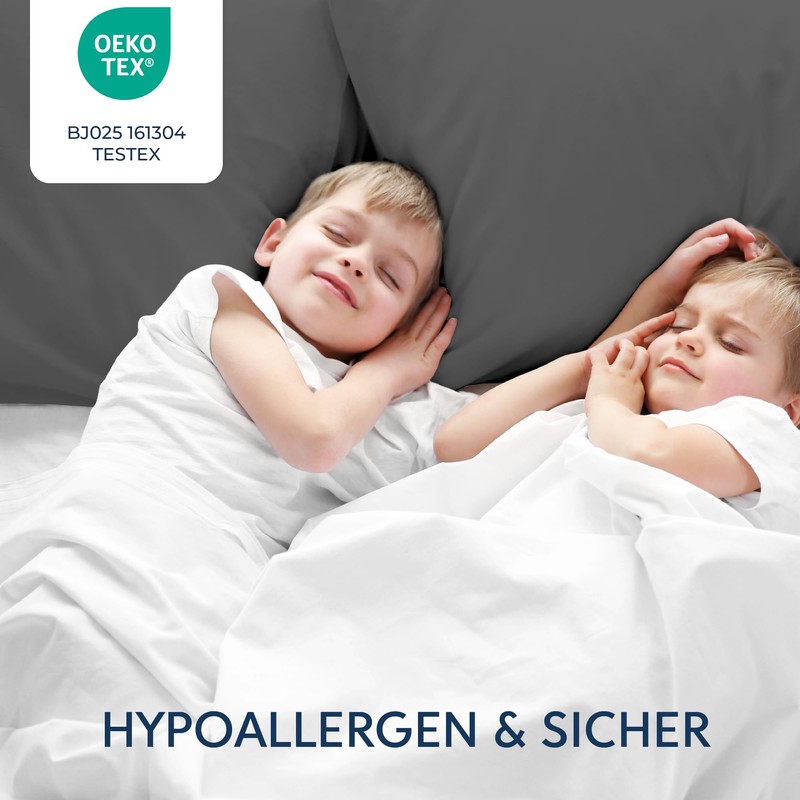 Dreamzie Pillowcase, 40 x 80 cm, Anthracite, Set of 2,