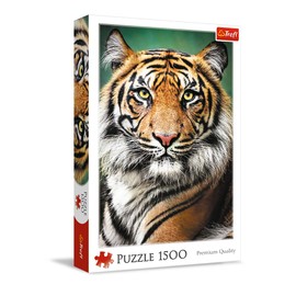 Trefl Portrait of a Tiger 1500 Piece Jigsaw Puzzle Red 33"x23" Print, DIY Puzzle, Creative Fun, Classic Puzzle for Adults and Children from 12 Years Old
