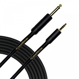 6 Ft Castline Gold 3.5mm TRS to 1/4" TS Patch Cable Mogami 2549 (no Ring Connection)