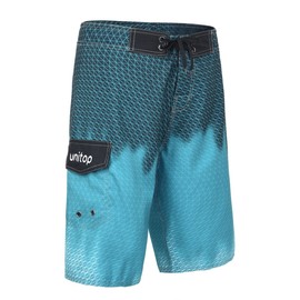 Unitop - Bañador para hombre con estampado hawaiano de secado rápido, azul, (Blazing Blue), 30