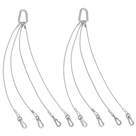 BLLNDX Rope Hanger 2pcs 304 Stainless Steel Basket Plant Hanger Holder Light Hanging Wire Rope for Light-Emitting Diode Grow Light, Aquarium Lighting Tank Lamp, Indoor and Outdoor Plant 34cm