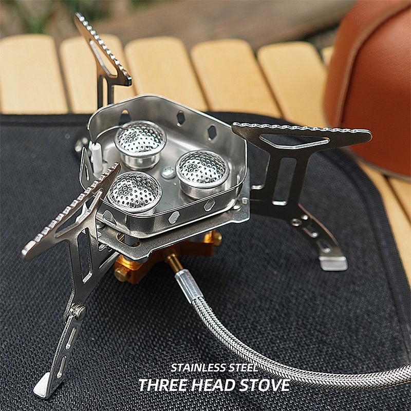 TOMSHOO 5800W Foldable Camping Gas Stove 3 Burners Piezo Ignition