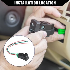Hihaha Reverse Light Button Switch Motor Boat Switch with Cable for Toyota Interior LED Light Switch Panel Waterproof Blue 1 Set