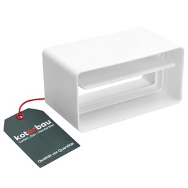 KOTARBAU® Duct Connector 110 mm x 55 mm with Check Valve for Ventilation Duct Rectangular Pipe Connector Efficient White Plastic Flat Duct Connector for Ventilation Systems Exhaust Pipe Lüf