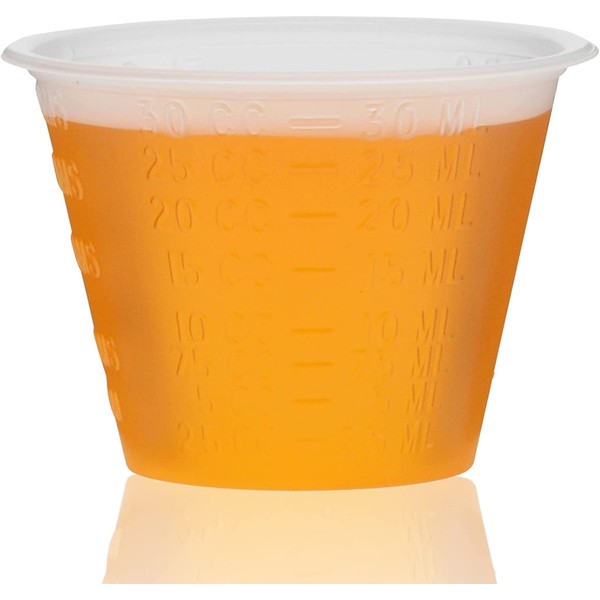 300 Plastic Medicine Cups Small 30 ml Disposable Graduated 1