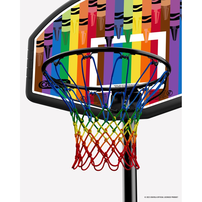 Spalding X Crayola 32" Molded Eco-Composite Telescoping Portable Basketball Hoop