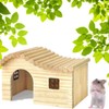 Guinea Pig Wood Hideout Hut with Window Small Animal Wooden