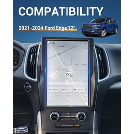 YEE PIN for 2024 Ford Edge Screen Protector 12" Screen Cover for 2021 2022 2023 2024 Ford Edge SE/SEL/ST-Line/Titanium/ST Tempered Glass Screen Protector HD Clear 9H Scratch-Resistant
