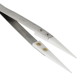 FEITA Precision Ceramic Tweezers Heat and Magnetic Resistant White Pointed Ceramic Tip - for Electronic Repair and DIY Hobby (1 Piece)