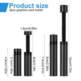 Graphics Card Holder, Pack of 2 GPU Holder, Height-Adjustable Graphics Card Holder, Vertical Graphics Cards, Lightweight and Durable, for Graphics Cards, Black, 49-80 mm, 74-120 mm