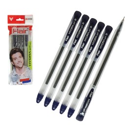 5 x 0.5mm FLAIR Hydra BLUE Gel Pens Easy Grip Smooth Writing Office School Home
