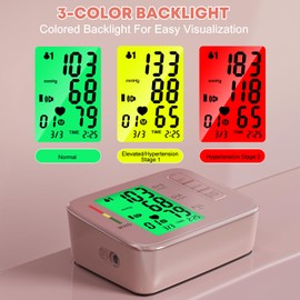 Blood Pressure Monitors,Pink Blood Pressure Machine Bp Cuff Automatic Upper Arm with 8.7”-16.5 inches Adjustable Automatic High Blood Pressure Cuff for Home Use 2 x 90 Sets Memory (Blue BP Cuff)