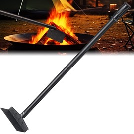 Charcoal Grill Rake Accessory Ash Tool Poker Rake, 28.7 Inch Heavy Duty BBQ Cleaner Poker Scraper for Pizza Oven, Kettle, Kamado Grills, Matte Black