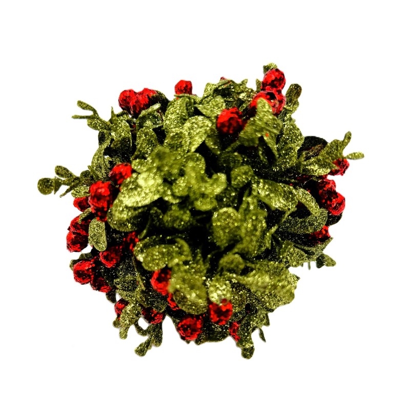 Ganz 5 Inch Mistletoe Kissing Ball Ornament,Red,5" Dia.