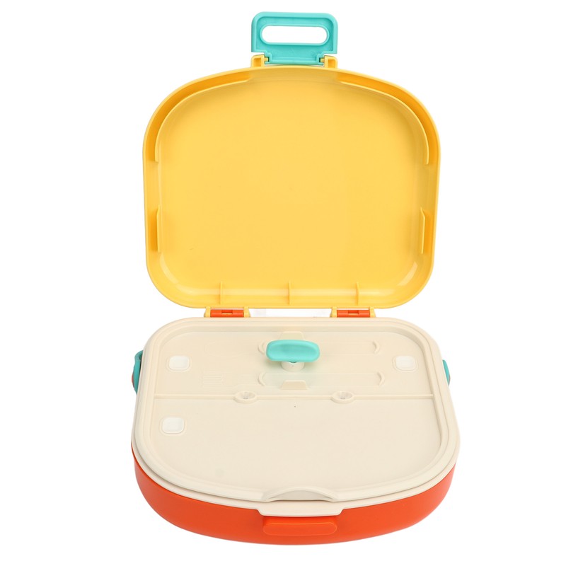 Bento Lunch Box ABS Separate Compartments with Buckle Handle Leakage