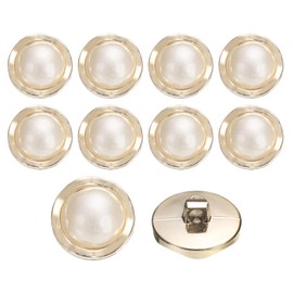 uxcell 10Pcs 18mm Resin Vintage Clothes Sewing Button Metal Coat Pearl Wave Buttons Craft Accessories for Garment Coat Decoration Crafts DIY Project