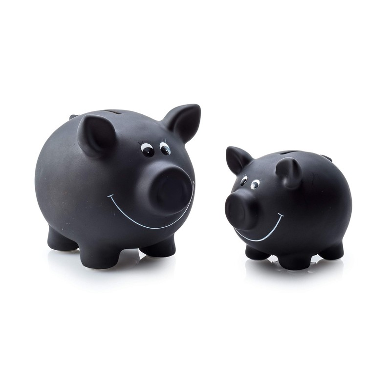 Ceramic Piggy Bank for Writing on Blackboard Varnish with Chalk
