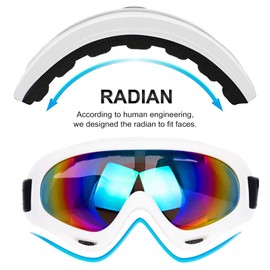 LJDJ Ski Goggles Pack of 2 - Snowboard Motorcycle Goggles Glasses for Boys Girls Youth Men Women