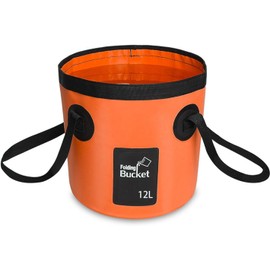 Foldable Bucket, Multifunctional Folding Bucket, Camping Bucket for Travel, Hiking, Sink, Collapsible, Outdoor Folding Bowl, Orange, 20 L