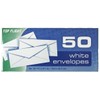 Top Flight #10 Boxed Envelopes, White, 50 Pack