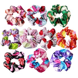 cute design scrunchies for all hair type elastic hair band great for ponytails XL srcunchies set these soft hair ties is great for every occasion (hearts)