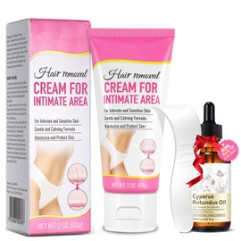 Painless Hair Removal Cream for Women, Intimate/Private Hair removal cream for body, Back & Legs, Flawless,Bikini,Armpits, For Women, All Skin Types,With Scraper & Body Oil,for All Skin Types