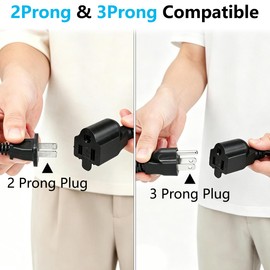 1625W Power Cord Splitter 3 Prong Outlet Extender Cable for Outdoor Indoor