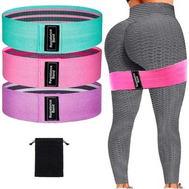 Lecute 3 Bandas de Resistencia Ejercicio Cadera Piernas Gluteos Trasero Pompas Deporte Ejercicios Rehabilitacion Yoga 3 Niveles Gimnasio Pilates Entrenamiento en Casa Tonificar Hip Thrust Fitness
