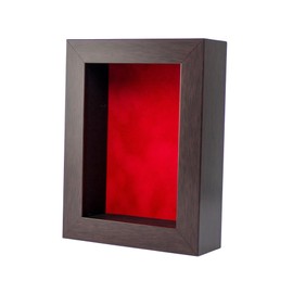 CountryArtHouse 5x7 Brown Shadow Box Frame with A 1 3/4" Usable Depth Includes Red Suede Acid-Free Backing, UV Resistant Acrylic, & Hanging Hardware