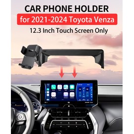 LAUFITMT Car Phone Holder for Toyota Venza 2021 2022 2023 2024 Accessories 12.3 Inch Screen Fixed Clip Cell Phone Mount Hands-Free 360 Degree Rotation