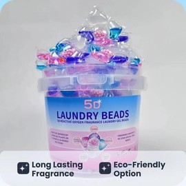 Long Lasting Fragrance Laundry Beads, 5-In-1 Multi-Purpose Cleaning Solution, Effective & Gentle on Clothes, Ideal for Daily Use, Laundry Scent Booster