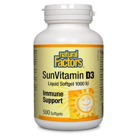 Natural Factors - Vitamin D3 1000 IU, 500 Softgels