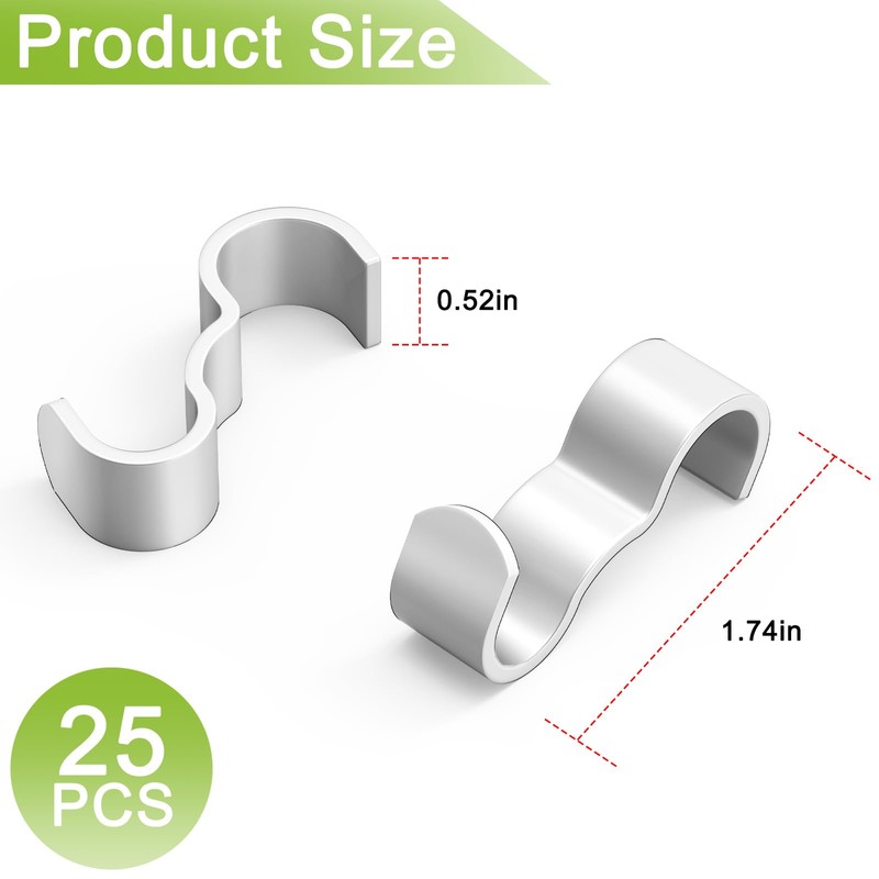 25 Pack Molding Hooks,Steel Picture Rail Hangers Hooks,Wide Picture Rail