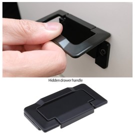 Be In Your Mind 4PCS Drawer Pull Handles Flush Ring Pulls Hidden Knobs with Screws Zinc Alloy Furniture Decoration for Closet Cabinet Desk Drawer Bookcase Black