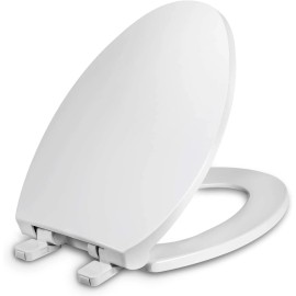 WSSROGY Toilet Seat Elongated with Cover Soft Close, Easy to Install, Plastic, White,...