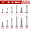 WMYCONGCONG 96 PCS 304 Stainless Steel Clevis Pin Assortment Kit