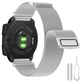 Supore Bracelet for Garmin Instinct 2, 22 mm Metal Stainless Steel Replacement Strap Milanese Bracelet for Garmin Instinct, Instinct Tactical, Instinct Tide, Instinct Esports, Instinct Solar