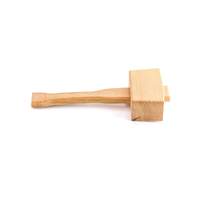 QWORK Wooden Mallet, 9.5" Manual Ice Hammer Mallet Beech Solid