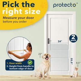 PROTECTO 2 Pack 35.5x24 Door Protector from Dog Scratching Cat & Dog Scratch Guard for Indoor/Outdoor Use Easy Install on Walls, Glass, Screen Doors