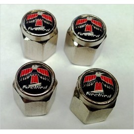 Compatible with Pontiac Firebird Formula Valve Stem Caps (Chrome - Classic Black)